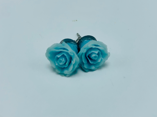 3D Printed Resin Rose Earrings