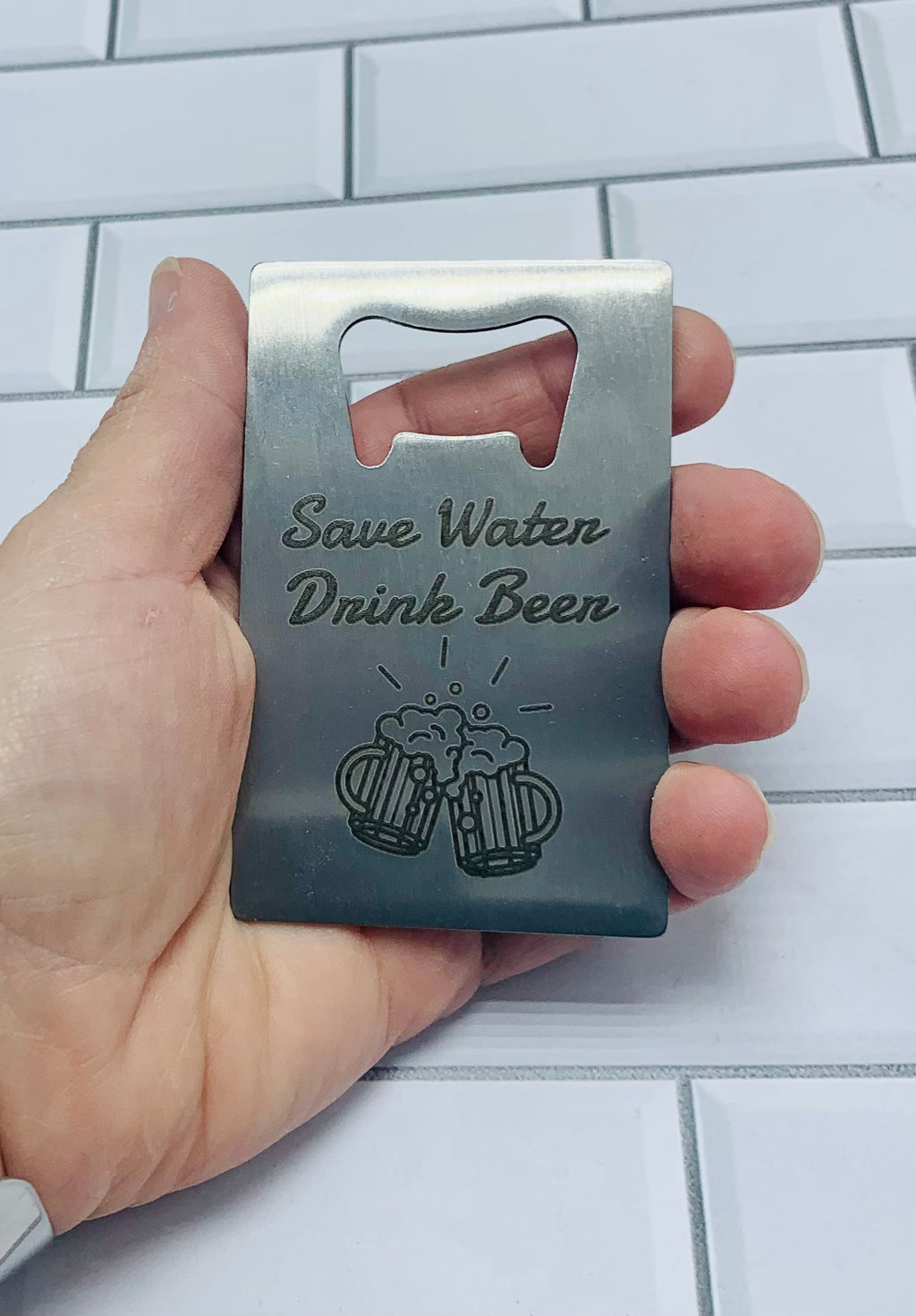 Credit Card Shaped Bottle Opener: Save Water Drink Beer