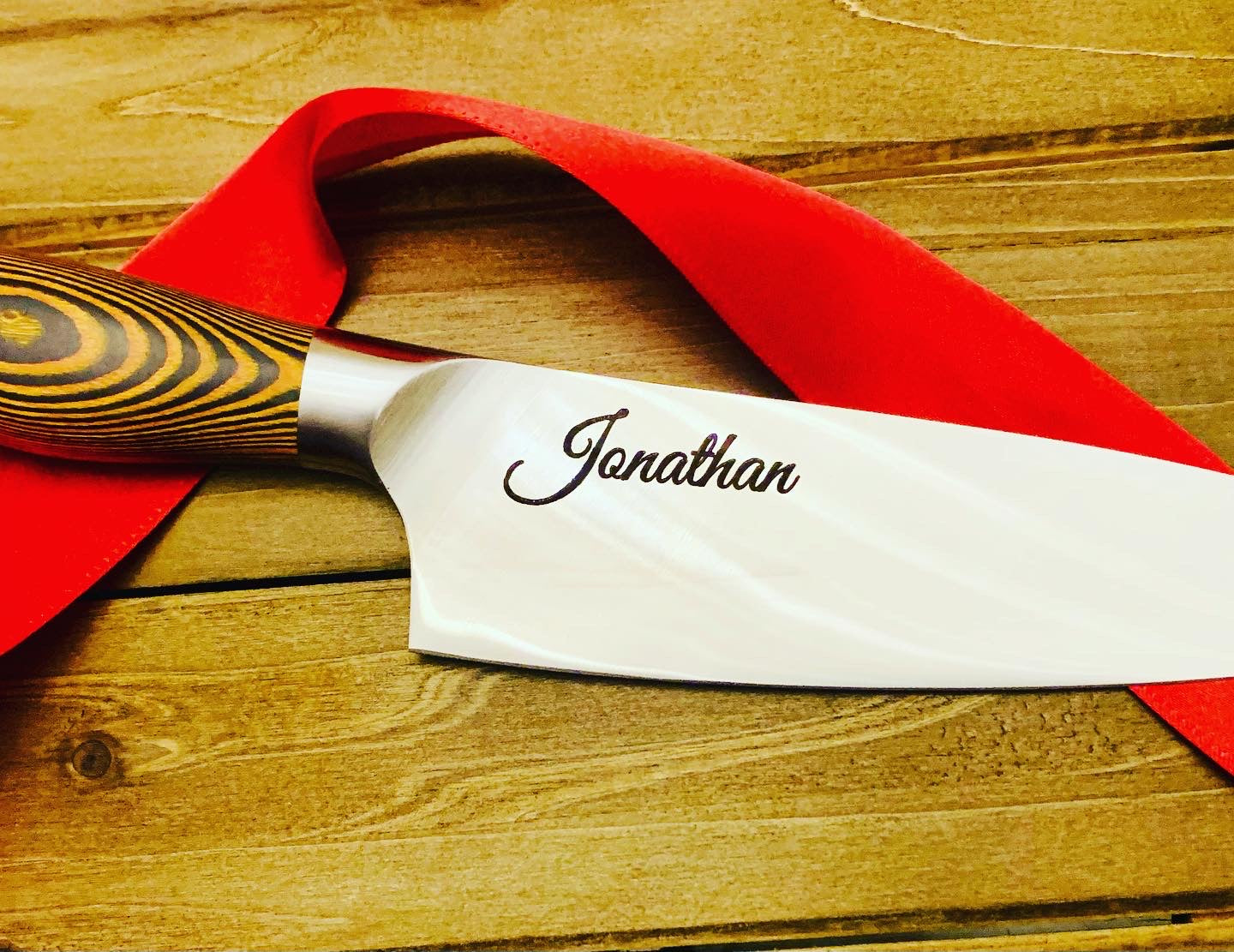 Customizable Stainless Steel Chef's Kitchen Knife with Laser Engraved Monogram - Professional Quality, Personalized Touch
